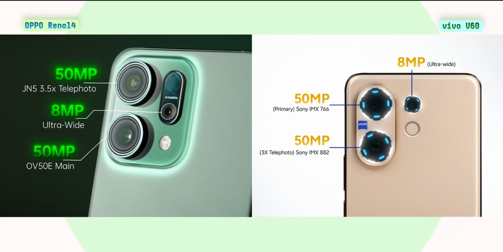 Oppo Reno 14 vs Vivo V60