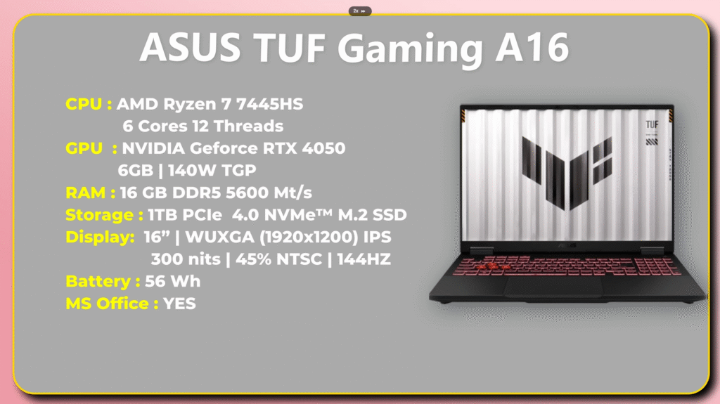 ASUS TUF Gaming A16 – Tough Gaming Beast