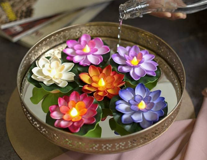Floating Reusable Colourful Flower Diya